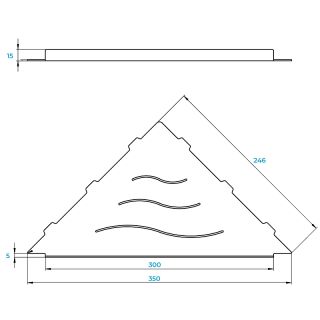 Металлическая полка RGW MT-12B 49279912-04 угловая Черная